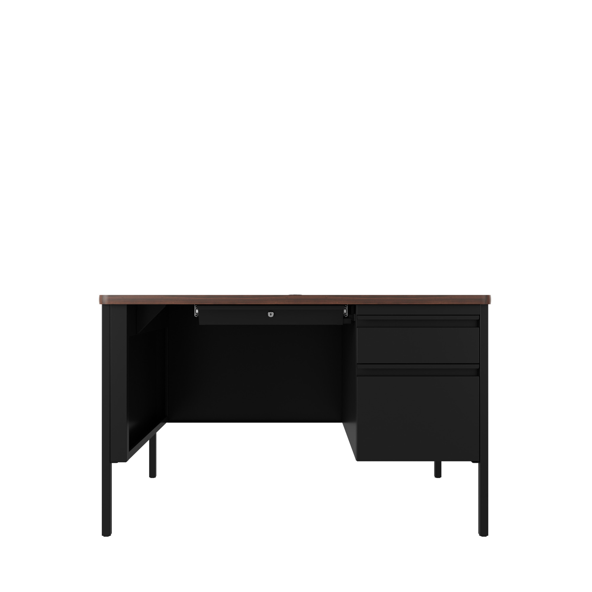 Hirsh Industries, Right Hand File Office Desk w/ Rounded T-Mold Top, Width 48 in, Height 29.5 in, Depth 30 in, Model# 22652